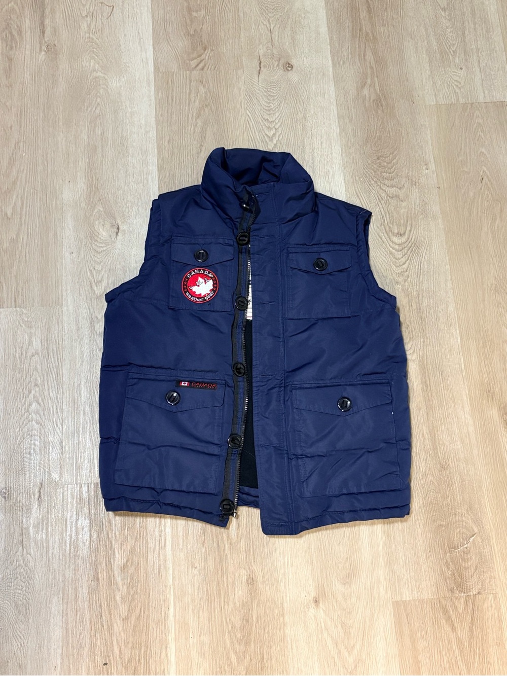Canada Weather Gear Blue Puffer Vest Size Large Utility Winter Gorpcore